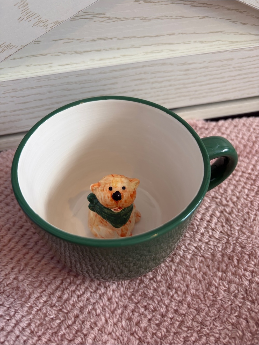 ND Hand painted  Bear Surprise Ceramic Coffee Mug